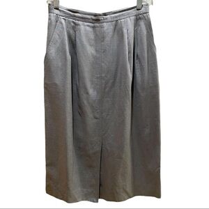 Christian Dior Vintage The Suit Gray Linen Rayon Blend Skirt Sz 10